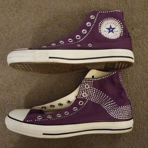 Converse All Star HiTops Glittery Purple Wms Sz 10